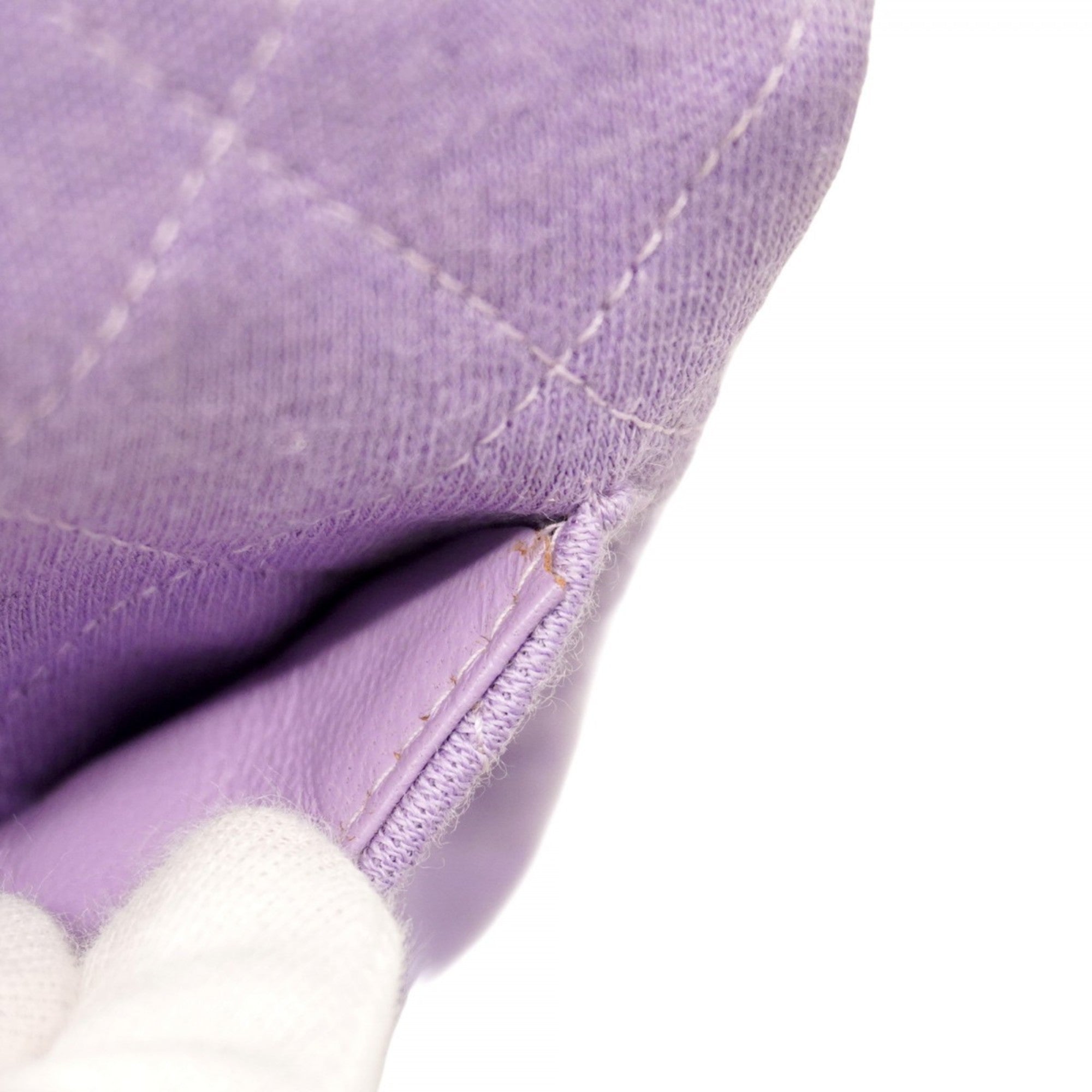 CHL Mini Matelasse Shoulder Bag with Chain, Cotton, Purple Champagne, Women's