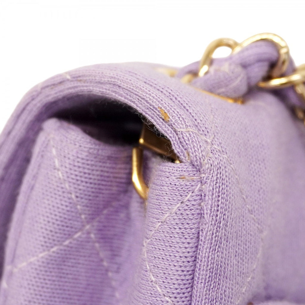 CHL Mini Matelasse Shoulder Bag with Chain, Cotton, Purple Champagne, Women's