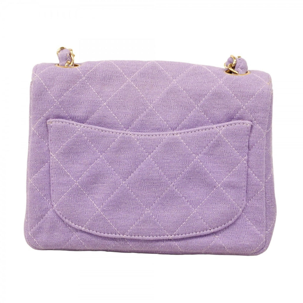 CHL Mini Matelasse Shoulder Bag with Chain, Cotton, Purple Champagne, Women's