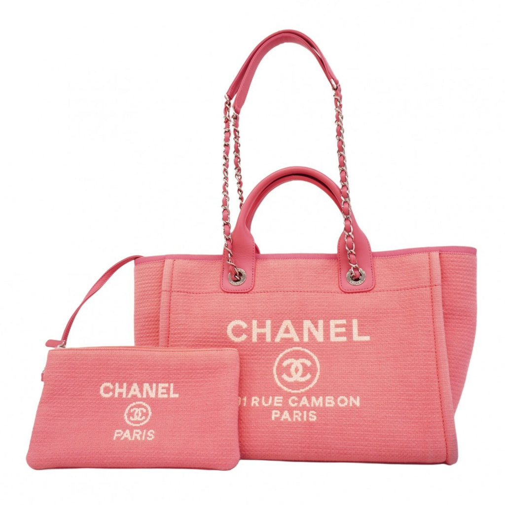 CHL Deauville Chain Canvas Tote Bag, Pink, 2-Way Bag for Women