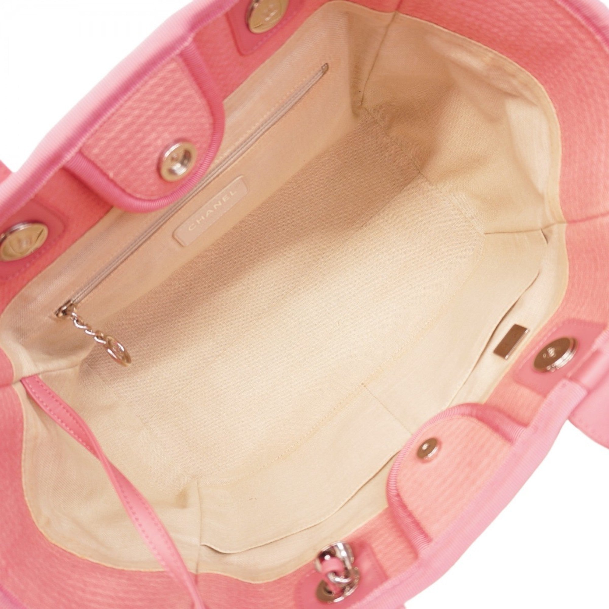 CHL Deauville Chain Canvas Tote Bag, Pink, 2-Way Bag for Women