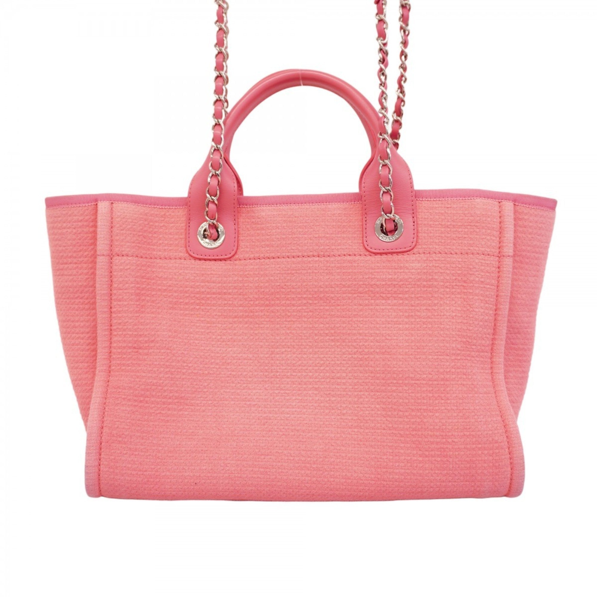 CHL Deauville Chain Canvas Tote Bag, Pink, 2-Way Bag for Women