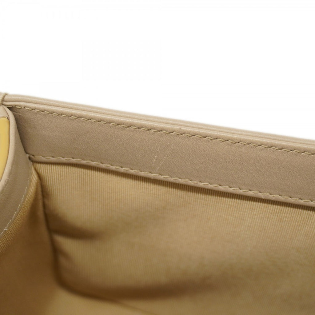 CHL Boy Shoulder Bag, V-Stitch Chain Patent Leather, Yellow, Women's