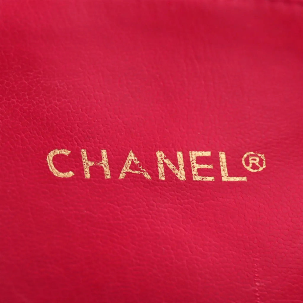 CHL Matelassé Denim Red Tote Bag with Serial Seal, Shoulder Bag, Handbag, Women's