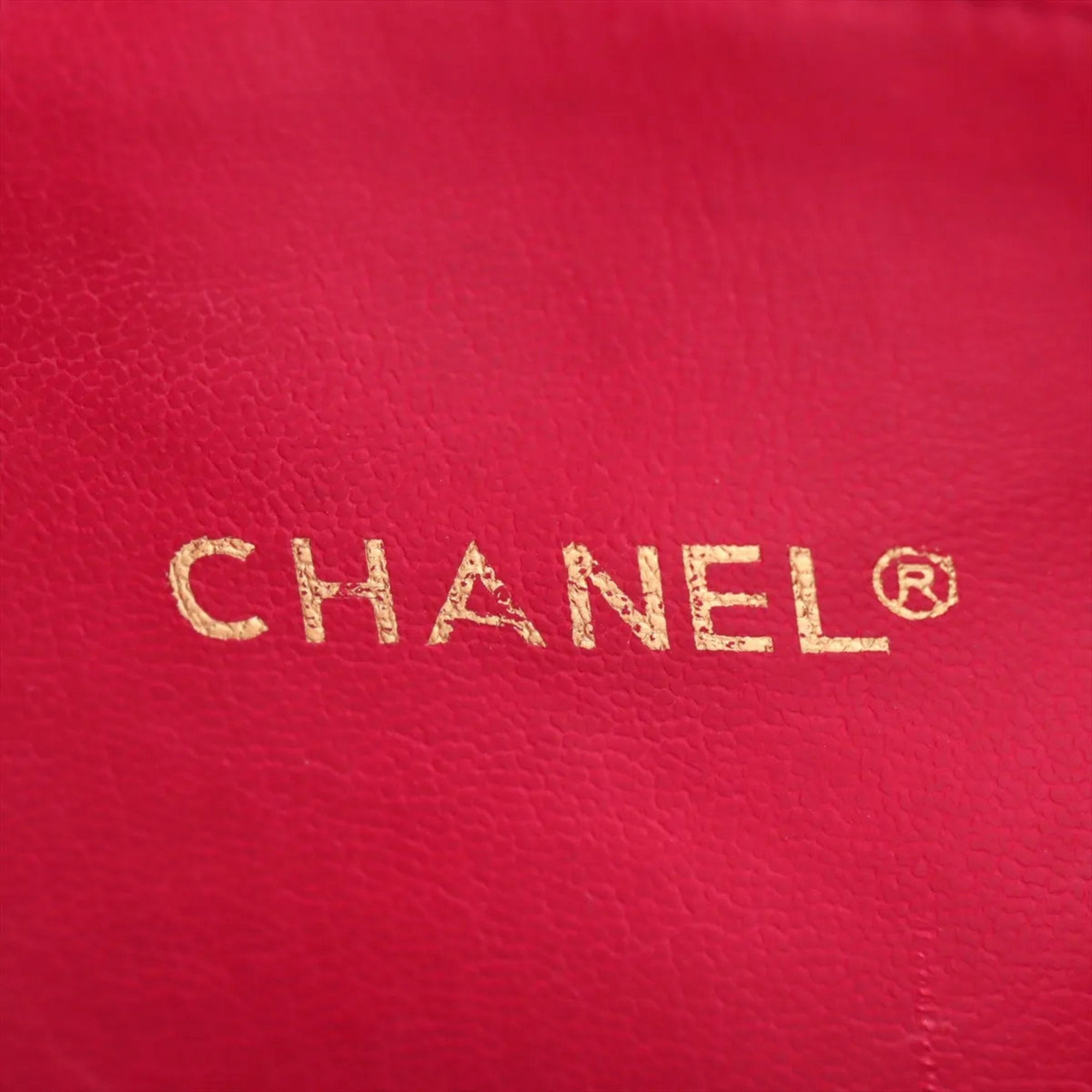 CHL Matelassé Denim Red Tote Bag with Serial Seal, Shoulder Bag, Handbag, Women's