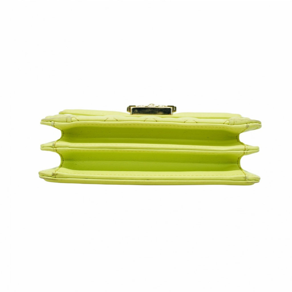 CHL Shoulder Bag Boy Chain Lambskin Green Champagne Women's