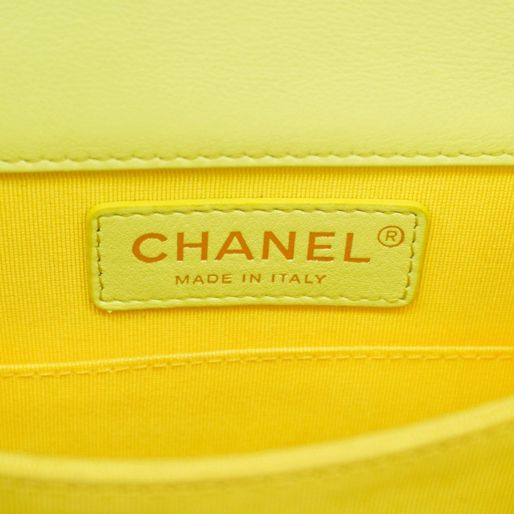 CHL Shoulder Bag Boy Chain Lambskin Green Champagne Women's