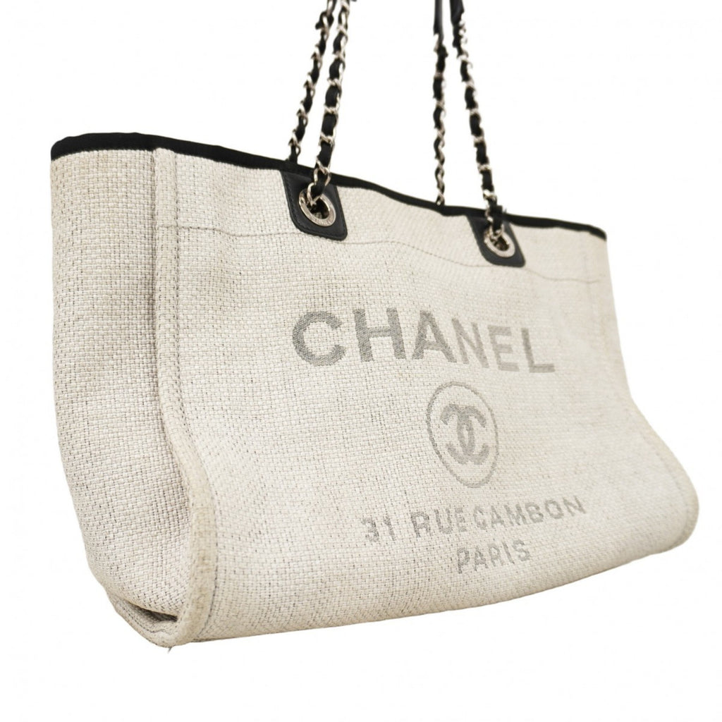CHL Deauville Raffia Tote Bag, Gray and Black, Women's