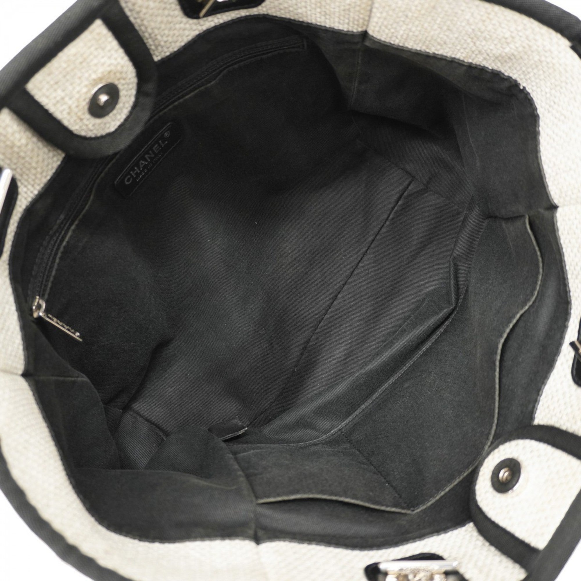 CHL Deauville Raffia Tote Bag, Gray and Black, Women's