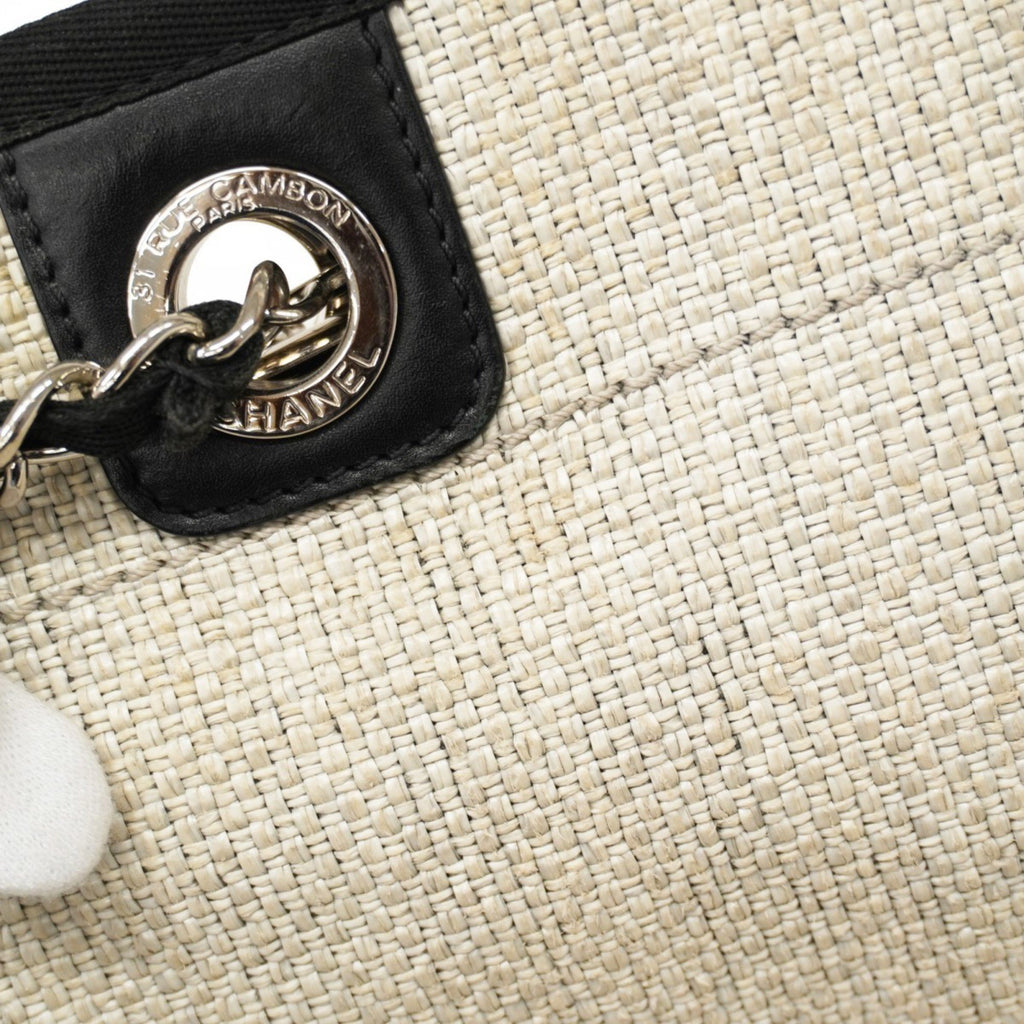 CHL Deauville Raffia Tote Bag, Gray and Black, Women's