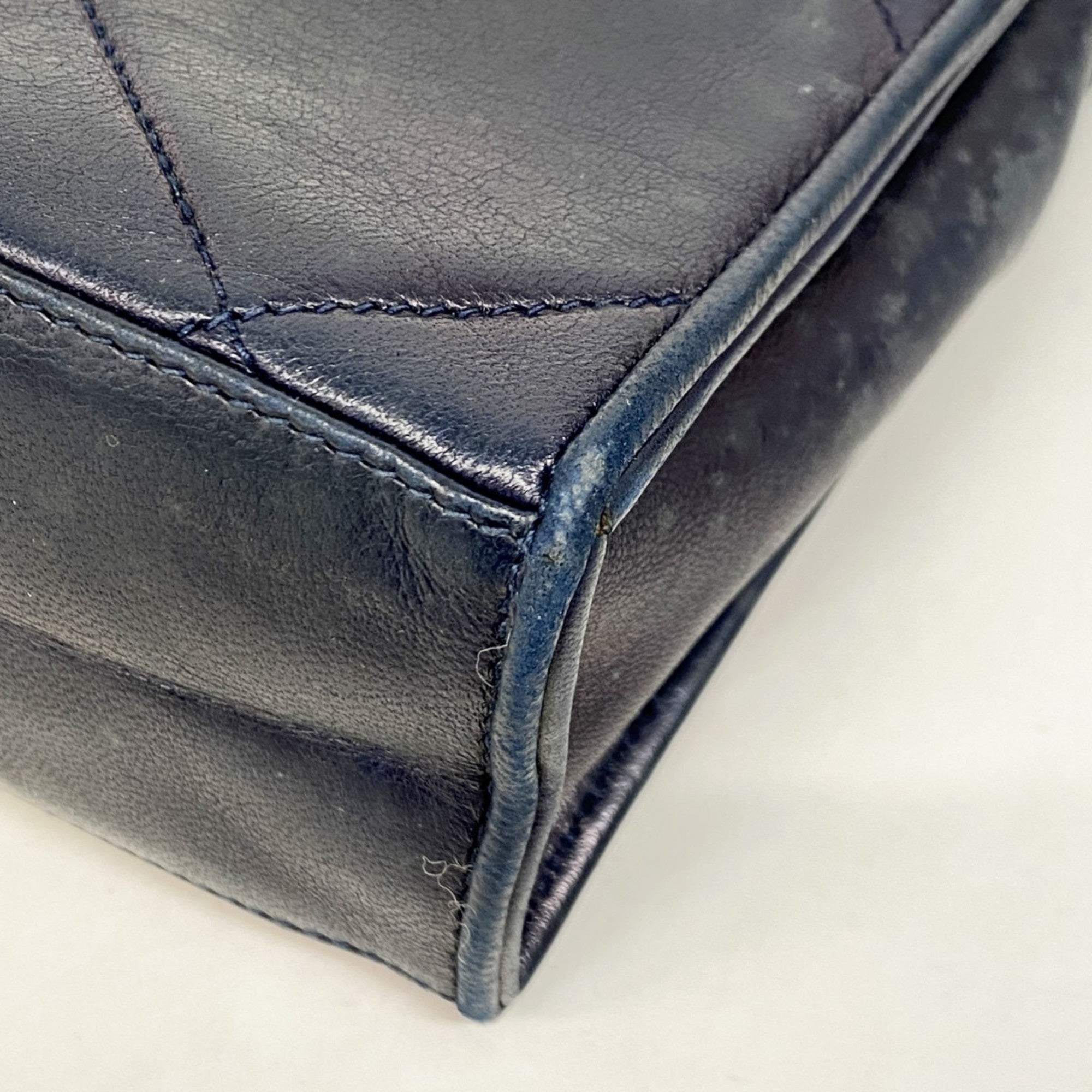 CHL Matelasse Shoulder Bag, Lambskin, Navy Red, Women's