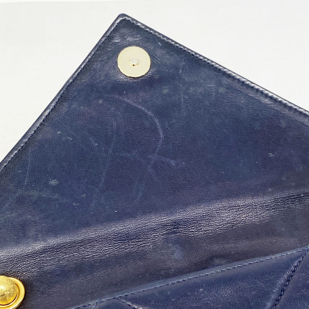 CHL Matelasse Shoulder Bag, Lambskin, Navy Red, Women's