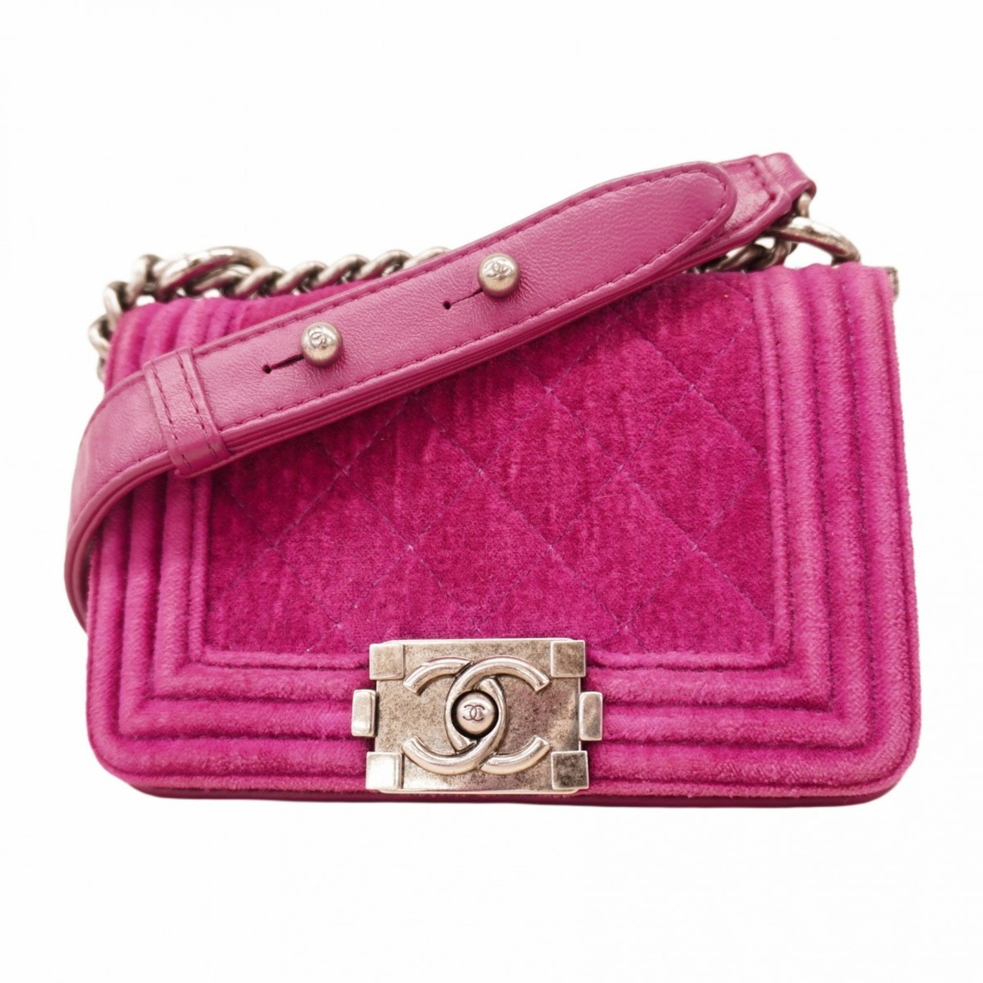 CHL Shoulder Bag Boy Chain Velvet Purple Women's