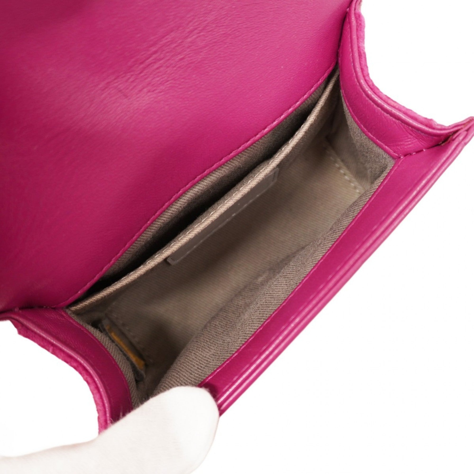 CHL Shoulder Bag Boy Chain Velvet Purple Women's