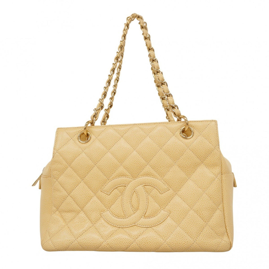 CHL Matelasse Chain Handbag in Beige Caviar Leather for Women, P1594179
