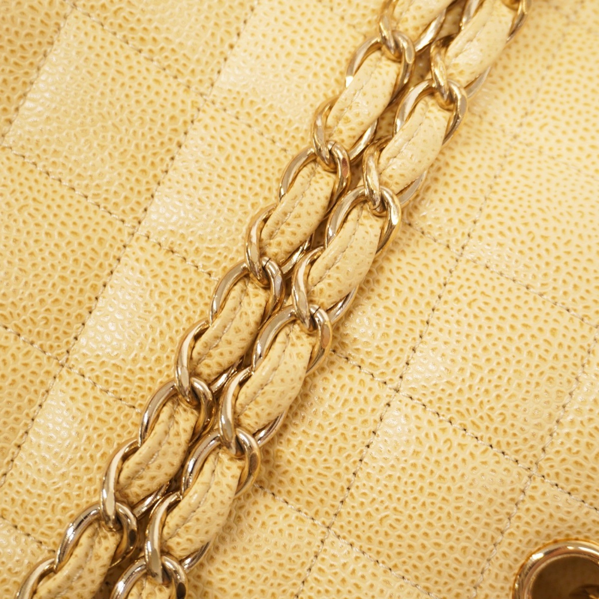 CHL Matelasse Chain Handbag in Beige Caviar Leather for Women, P1594179
