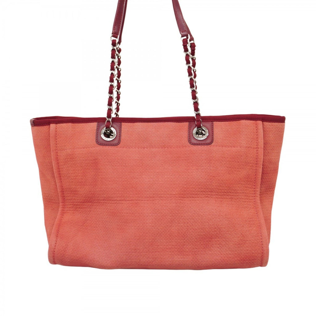 CHL Deauville Shoulder Bag with Chain Bag, Canvas, Red, Women's