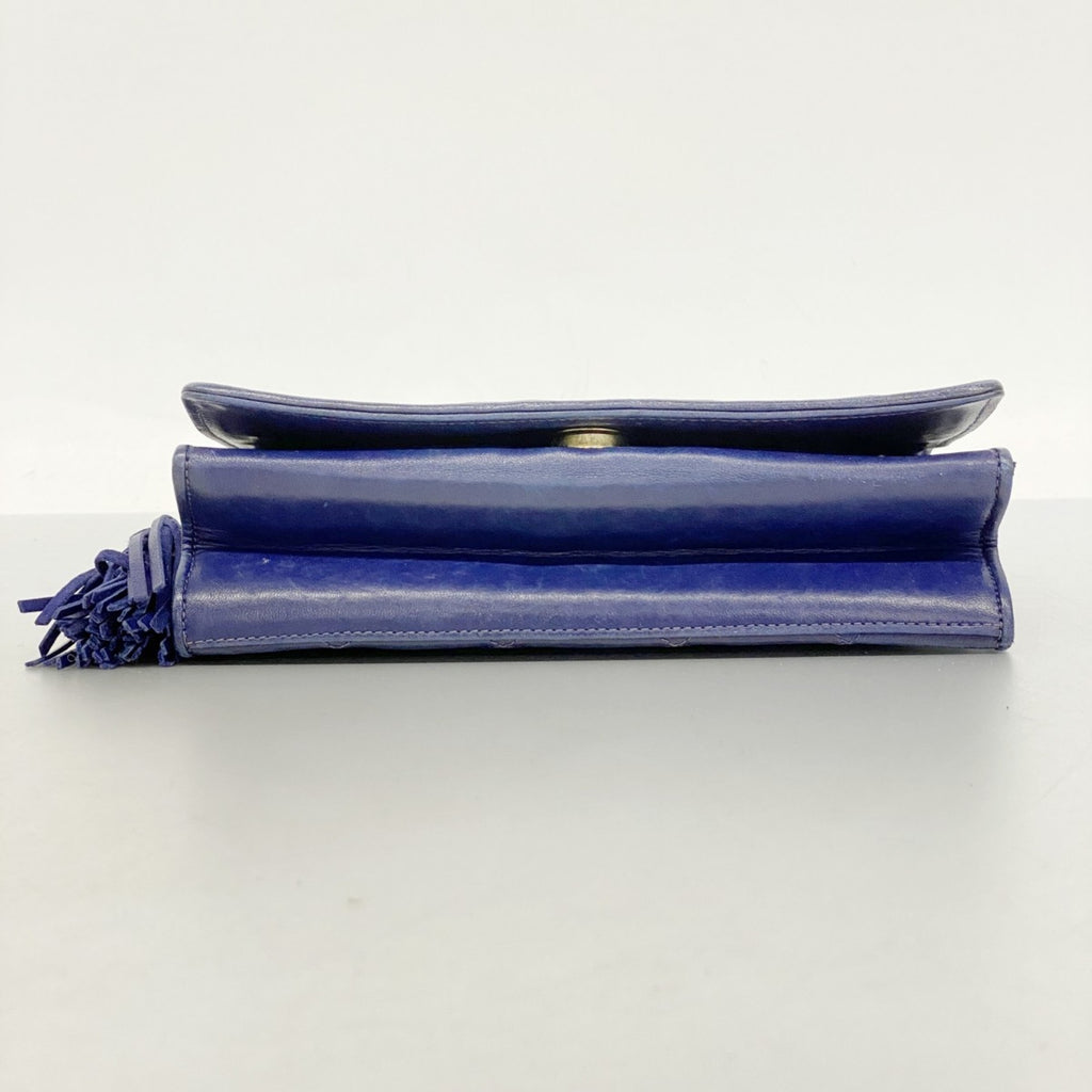 CHL Shoulder Bag with Matelasse Chain Bag, Lambskin, Navy, Women's