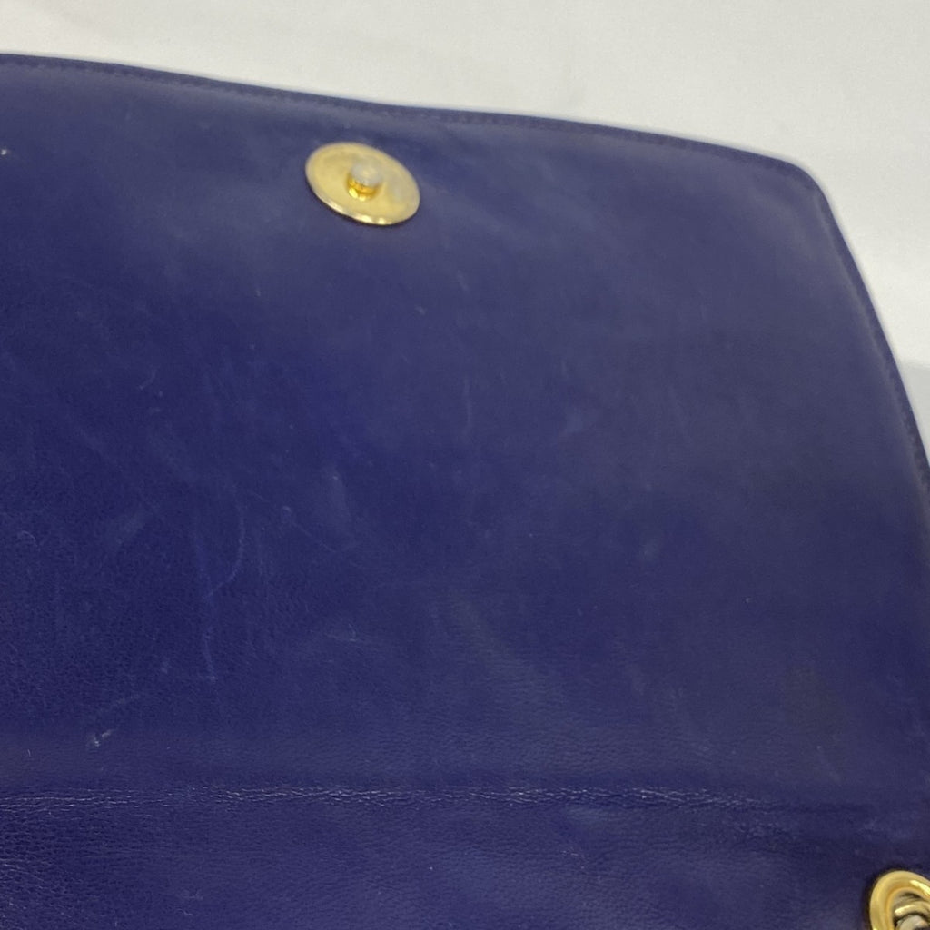 CHL Shoulder Bag with Matelasse Chain Bag, Lambskin, Navy, Women's