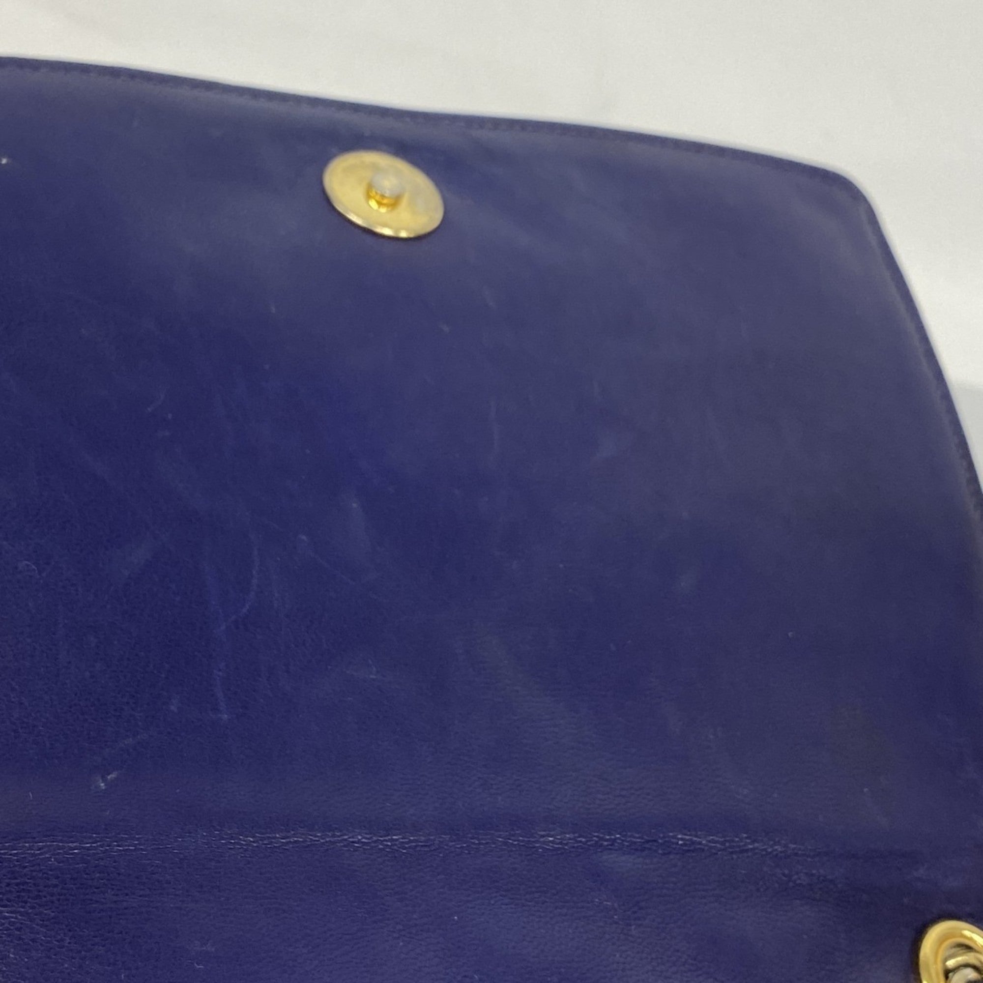 CHL Shoulder Bag with Matelasse Chain Bag, Lambskin, Navy, Women's