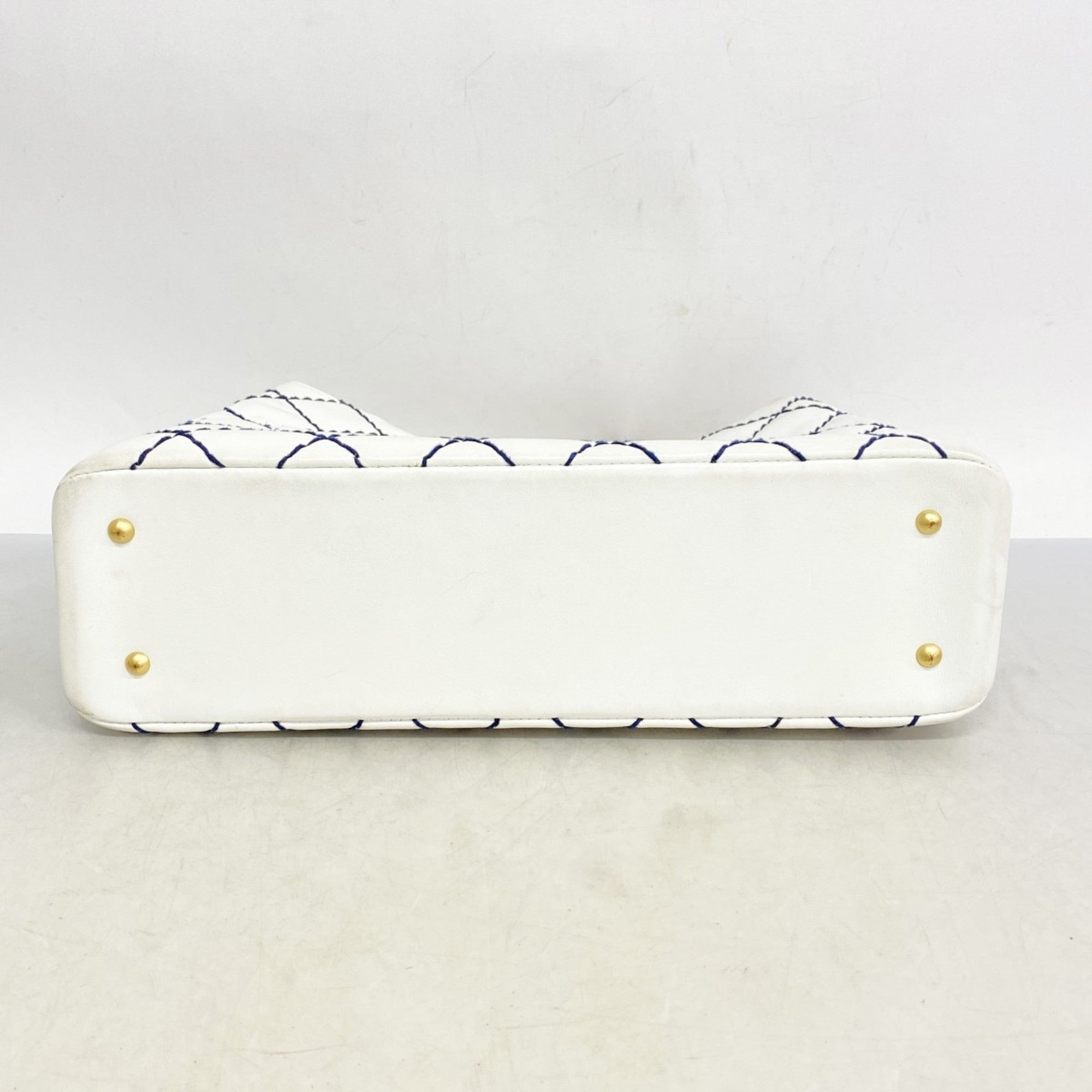 CHL Tote Bag Wild Stitch Chain Shoulder Lambskin White Women's