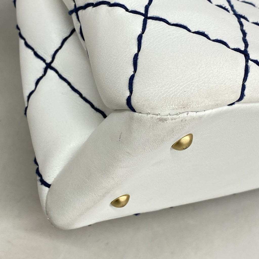 CHL Tote Bag Wild Stitch Chain Shoulder Lambskin White Women's