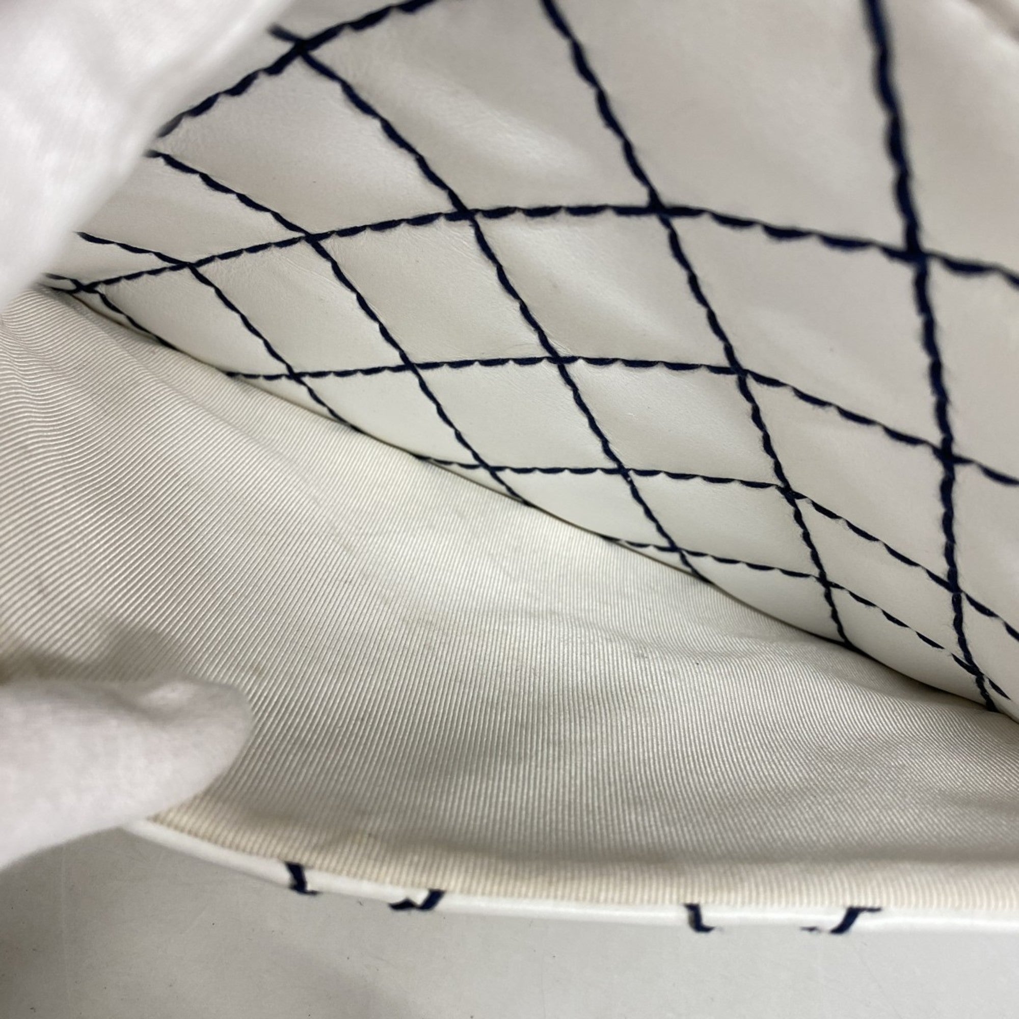 CHL Tote Bag Wild Stitch Chain Shoulder Lambskin White Women's