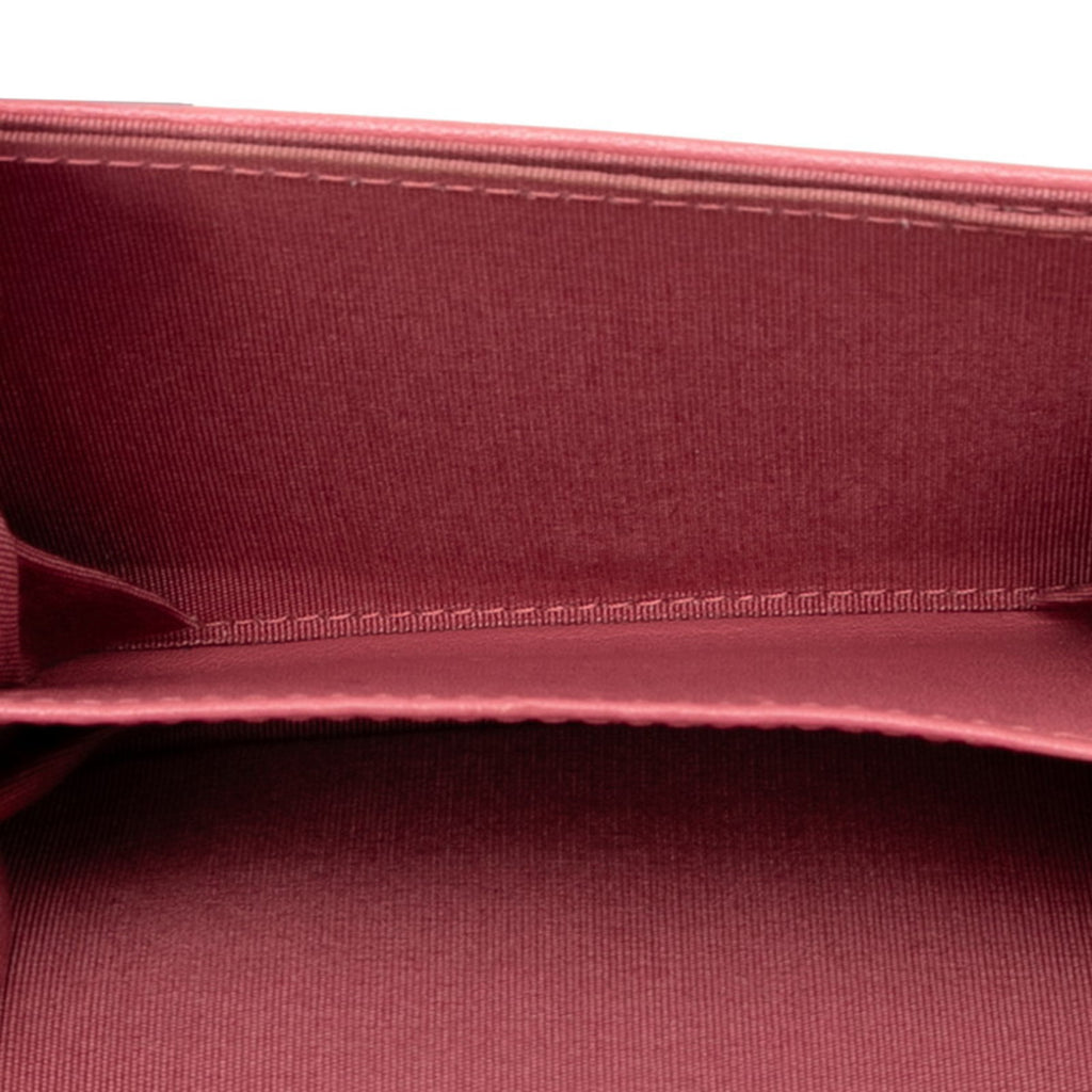 CHL Coco Mark Mademoiselle Mini Chain Wallet Shoulder Bag in Pink Lambskin for Women