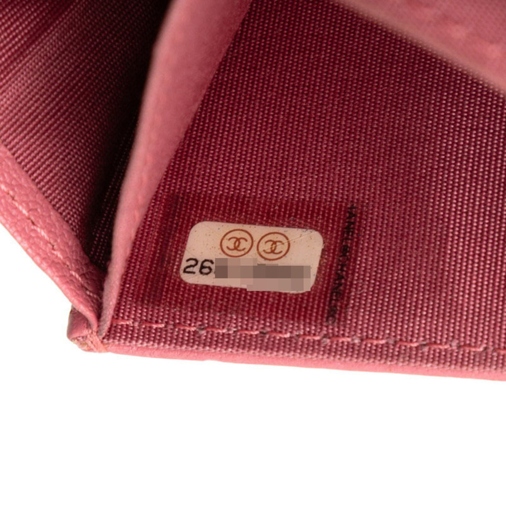 CHL Coco Mark Mademoiselle Mini Chain Wallet Shoulder Bag in Pink Lambskin for Women