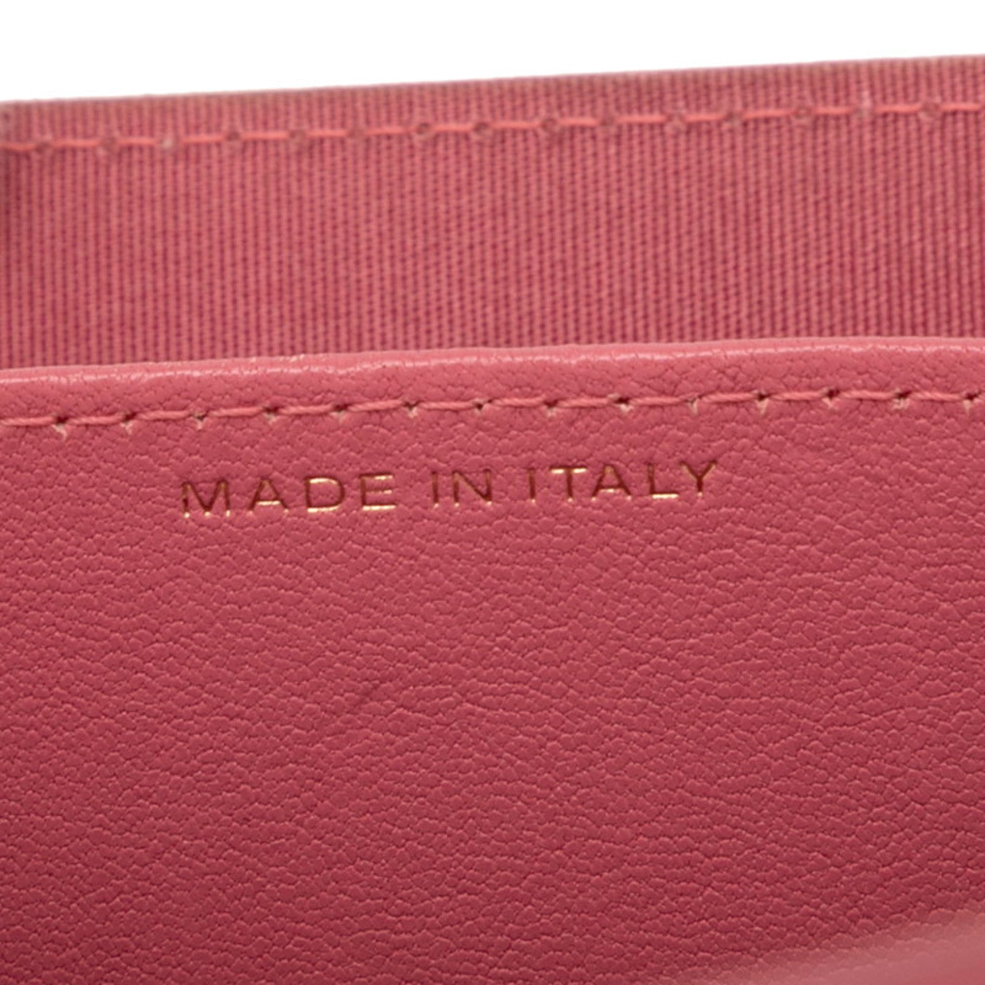 CHL Coco Mark Mademoiselle Mini Chain Wallet Shoulder Bag in Pink Lambskin for Women