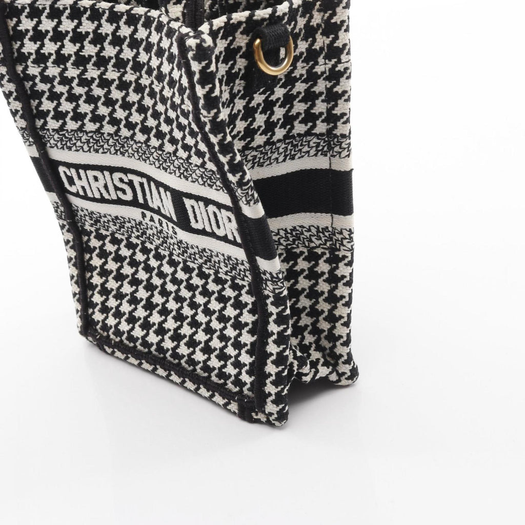 CRD Dior Dior BOOK TOTE Vertical Bag, Mini Phone Handbag, Canvas, Women's, Black and White
