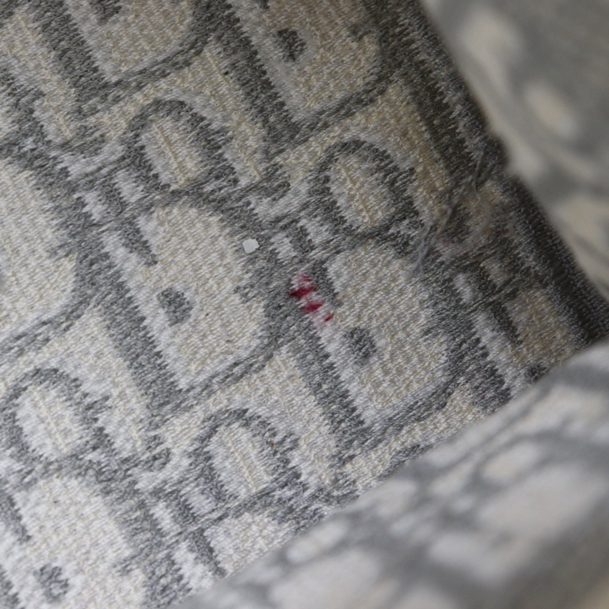 CRD Dior Book Tote Medium Bag, Oblique Embroidery, Cotton, Made in Italy, Light Gray, A4 Size, Open, Women's