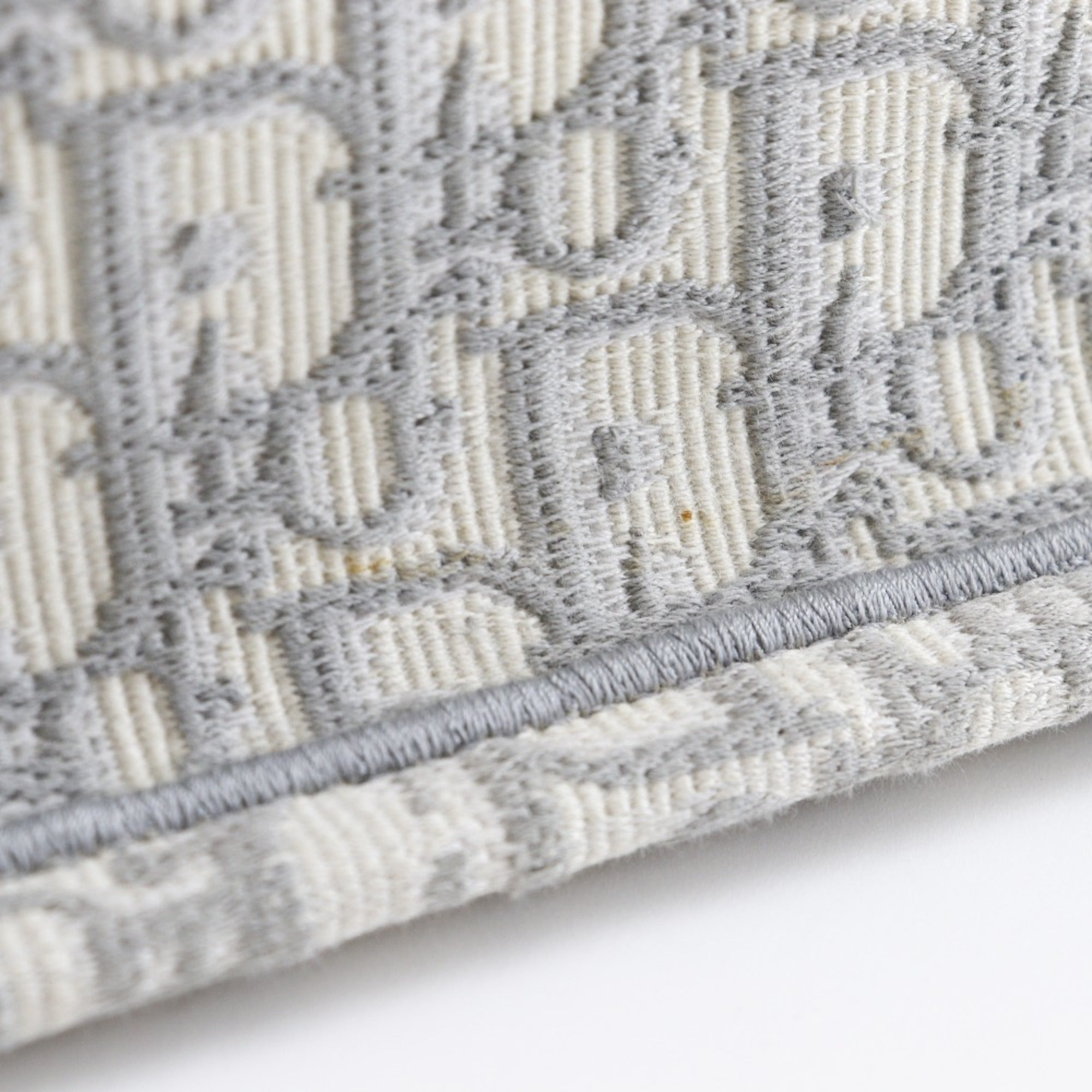 CRD Dior Book Tote Medium Bag, Oblique Embroidery, Cotton, Made in Italy, Light Gray, A4 Size, Open, Women's