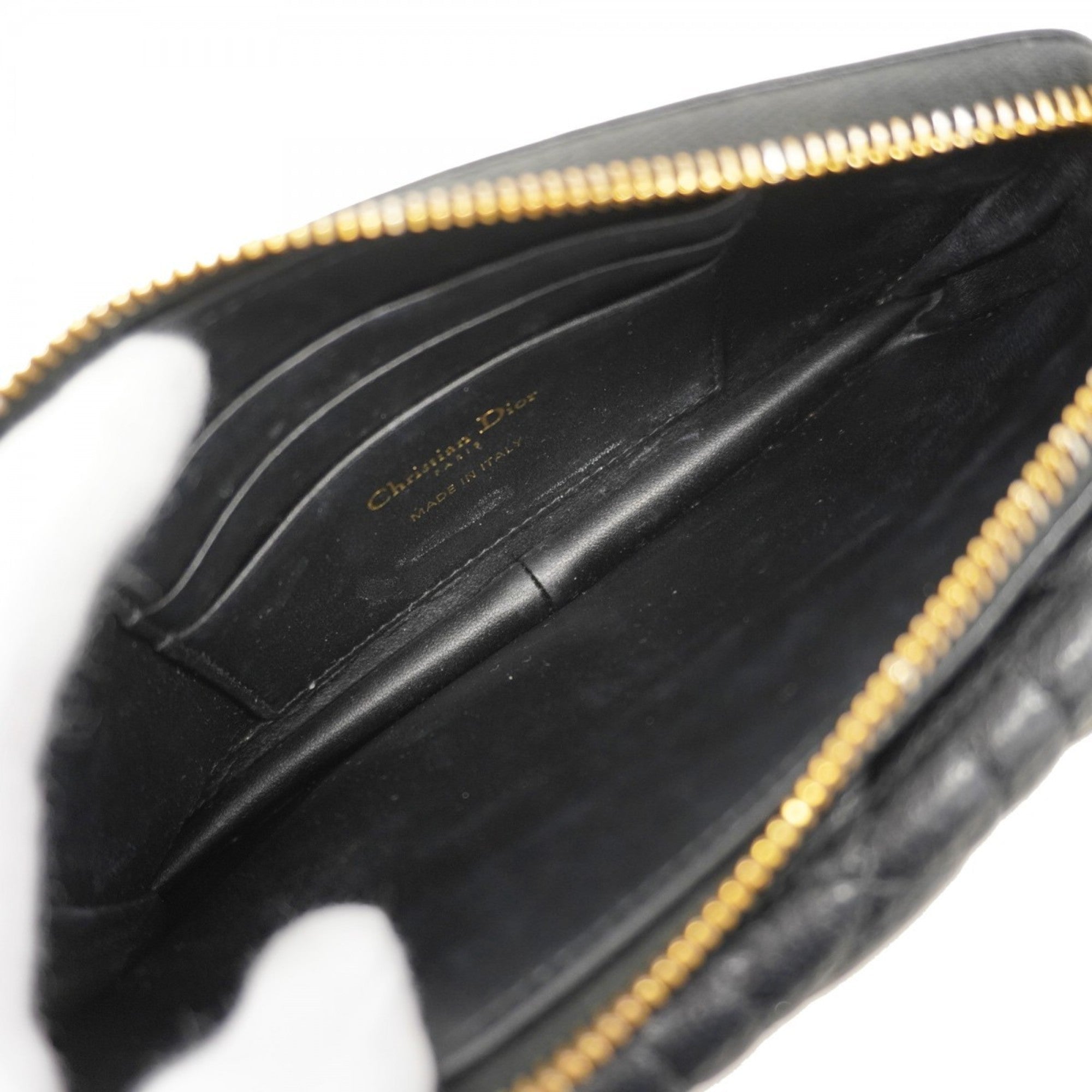 CRD Dior Cannage Leather Handbag, Black, 2-Way Bag for Women