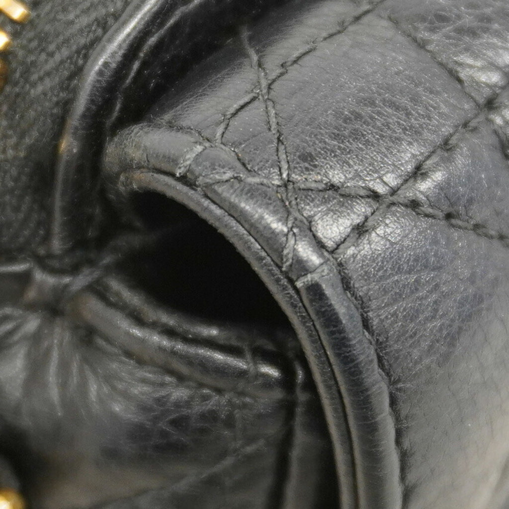 CRD Dior Cannage Leather Handbag, Black, 2-Way Bag for Women