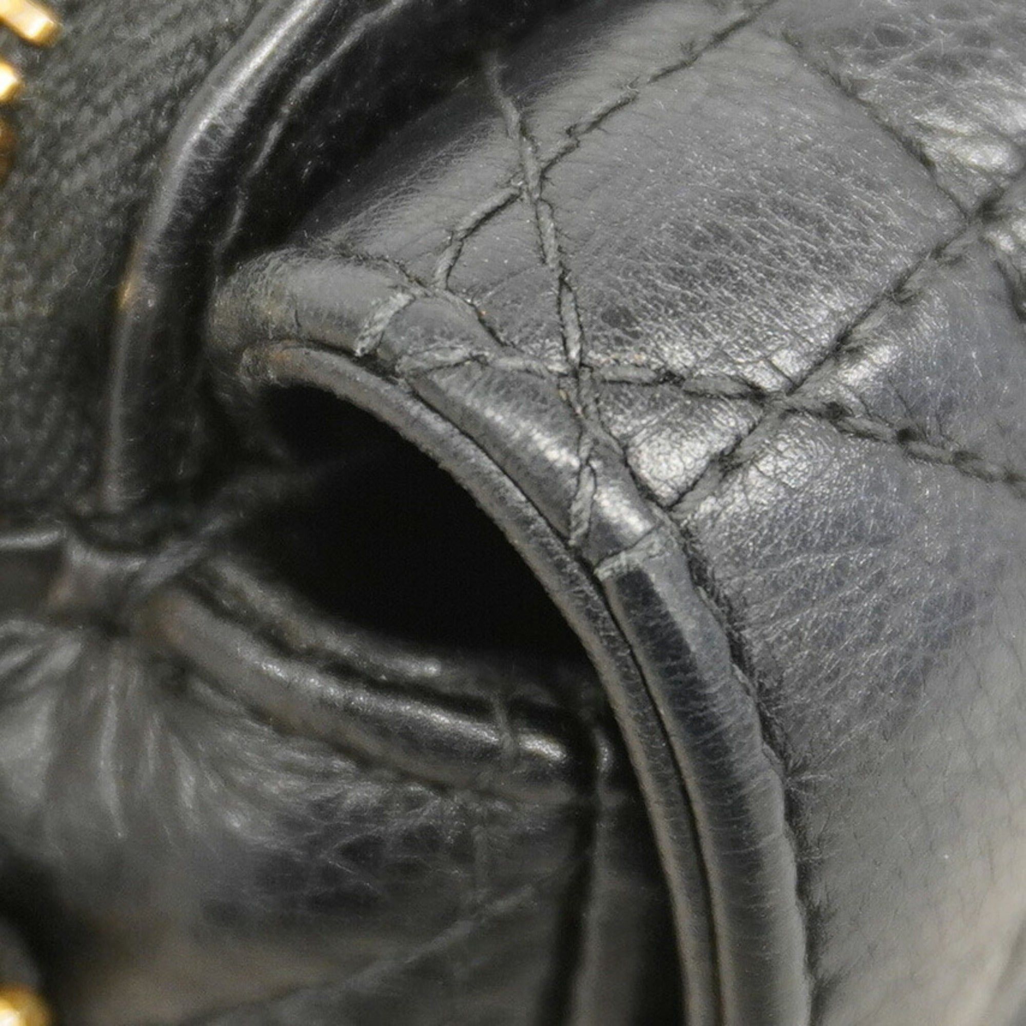 CRD Dior Cannage Leather Handbag, Black, 2-Way Bag for Women