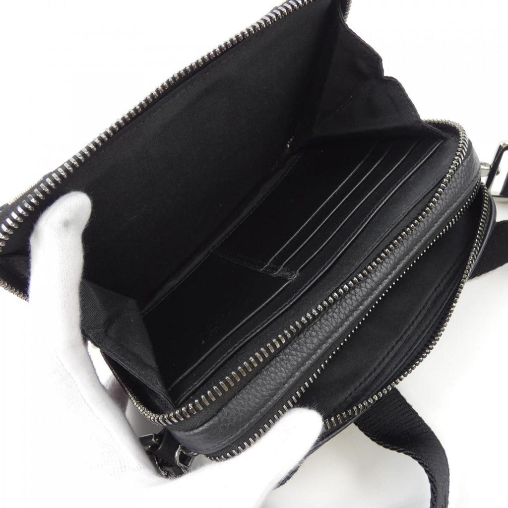 CRD Dior Caro Double Pouch Shoulder Bag, Leather, Women's, Black, S7431UBAE