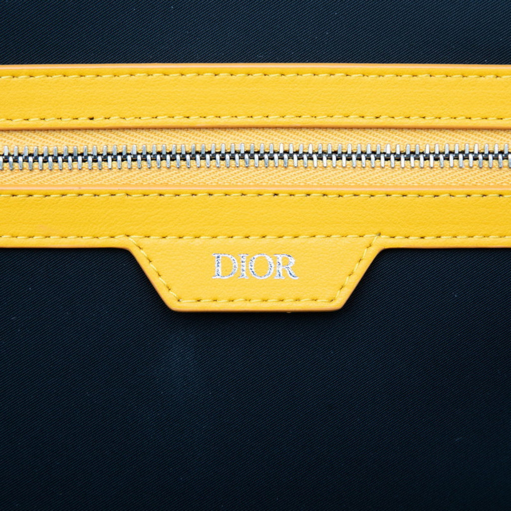 CRD Dior Dior Oblique World Tour Body Bag Sling Yellow Leather Women's