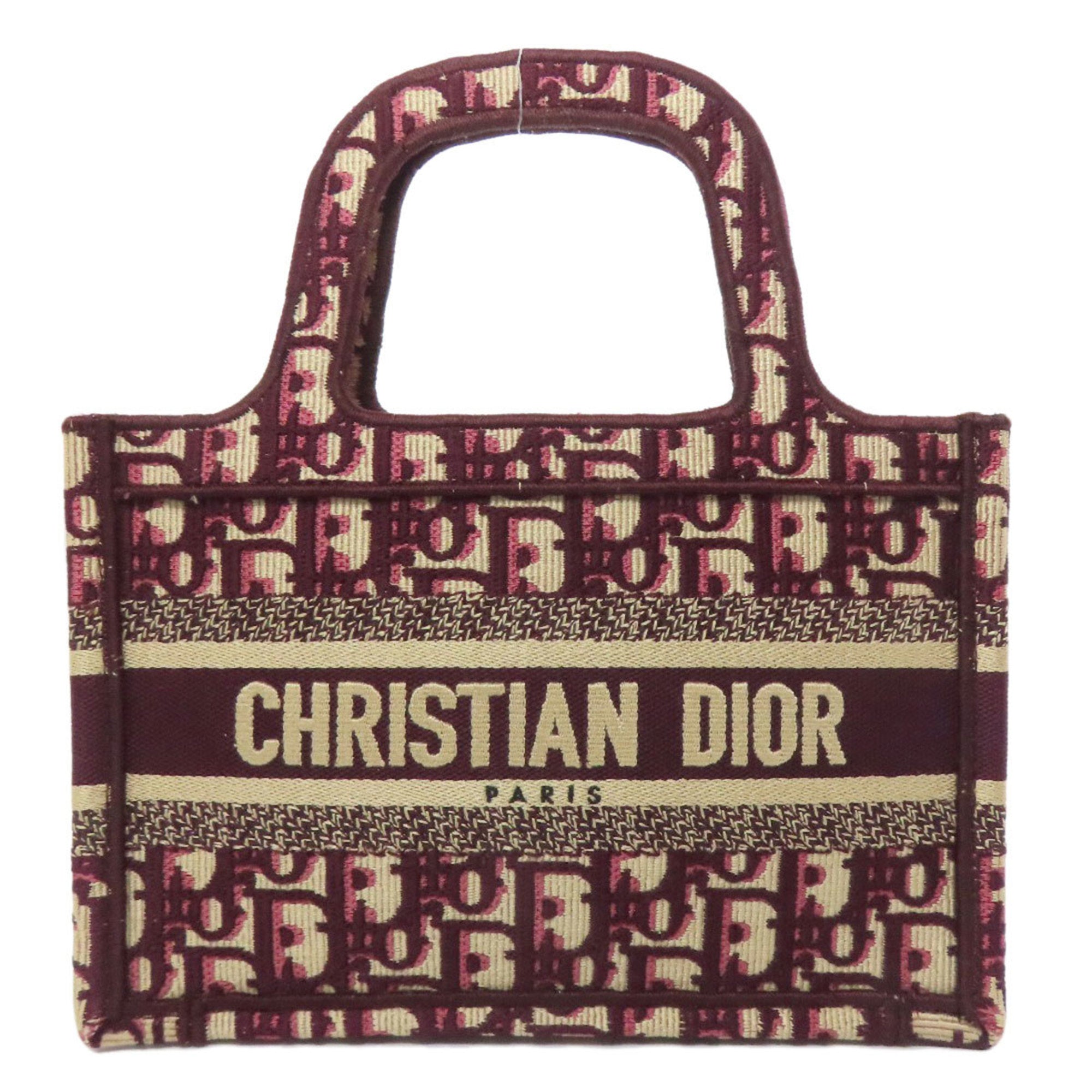 CRD Dior Book Tote Mini Handbag Canvas Women's