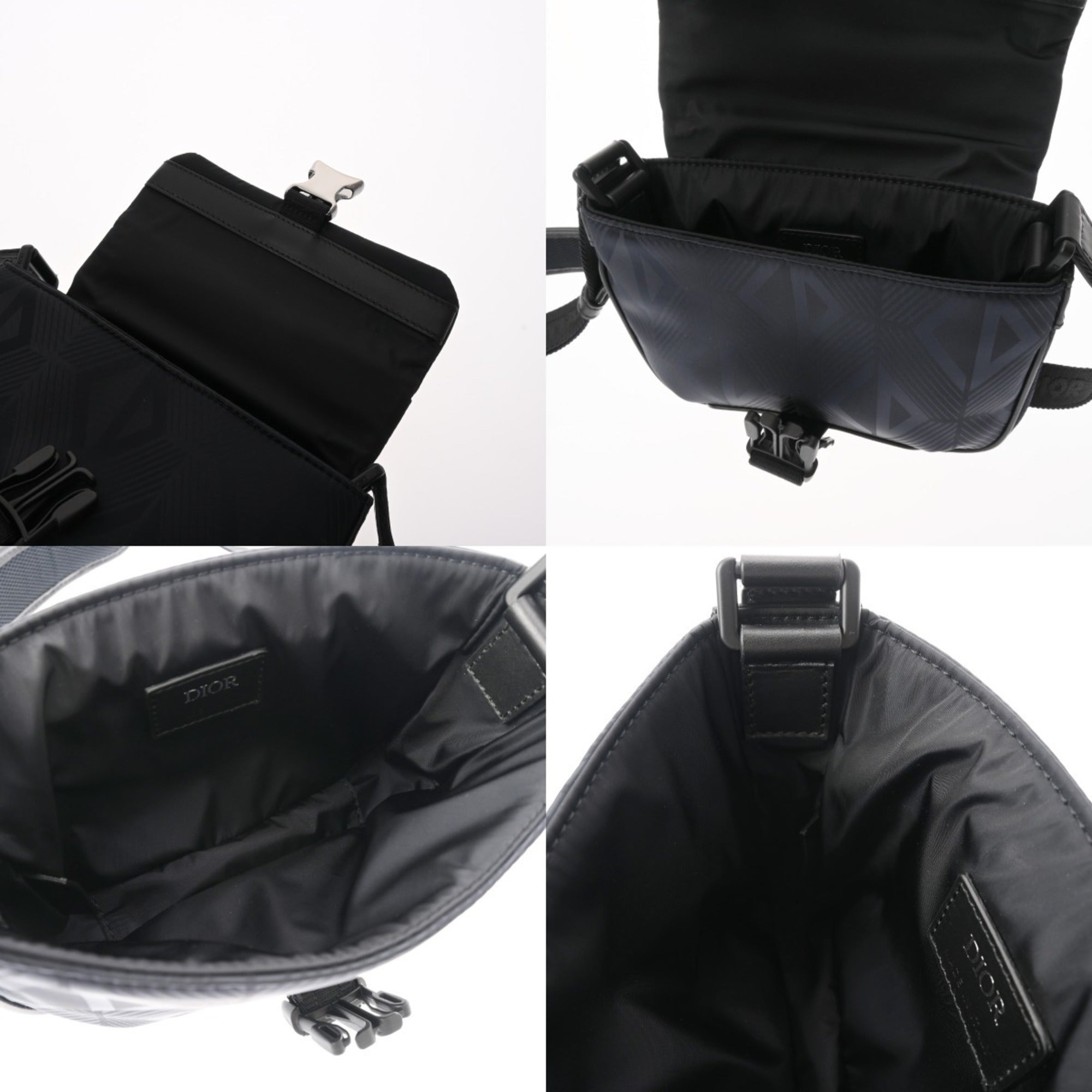 CRD DIOR CD Diamond Black 21-BO-0292 Men's Nylon Shoulder Bag, A Rank, Pre-owned, Ginzo