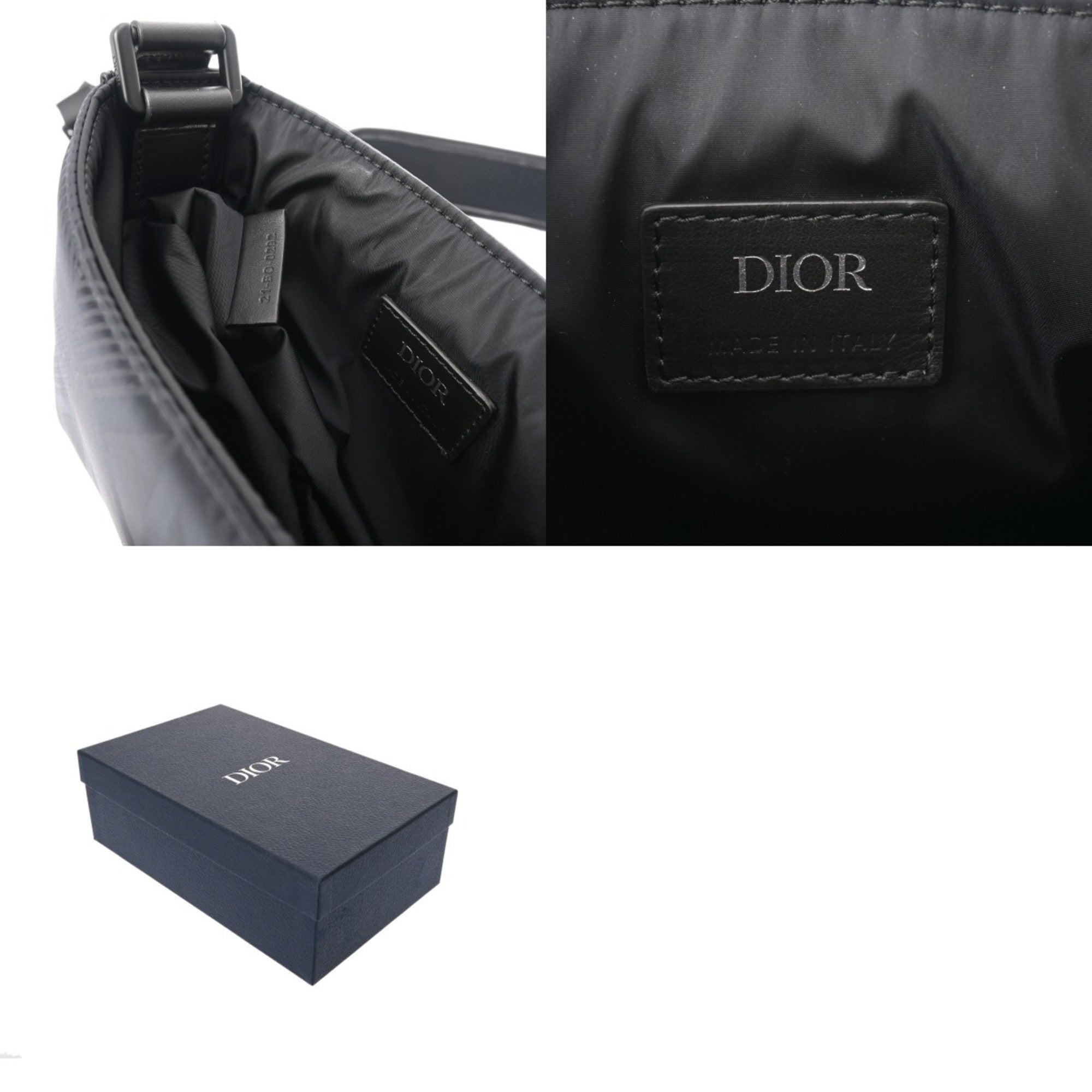 CRD DIOR CD Diamond Black 21-BO-0292 Men's Nylon Shoulder Bag, A Rank, Pre-owned, Ginzo