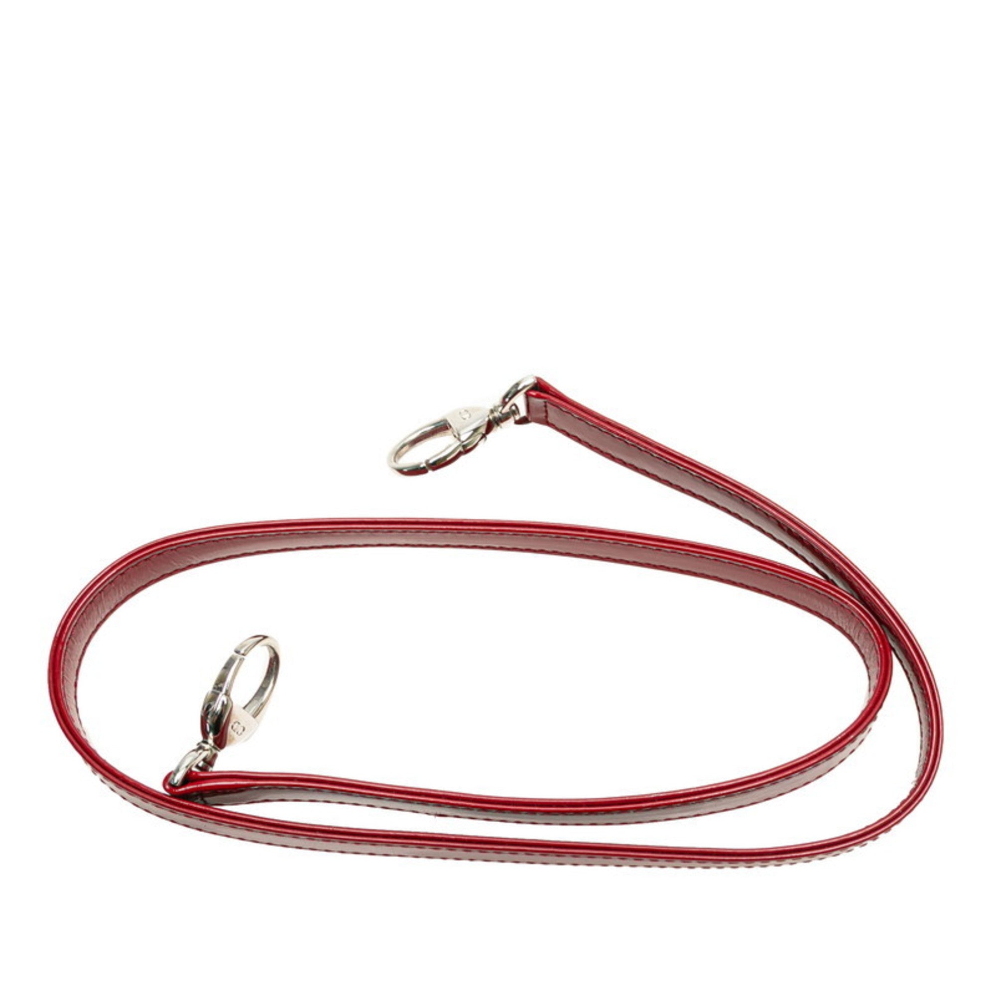 CRD Dior Dior Cannage Lady Large Handbag/Shoulder Bag, 2-Way, Red Patent Leather, Women's,