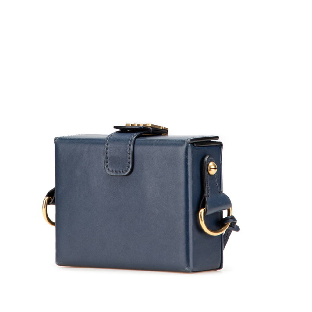 CRD Dior Dior Addict Small Box Crossbody Shoulder Bag in Navy Leather for Women