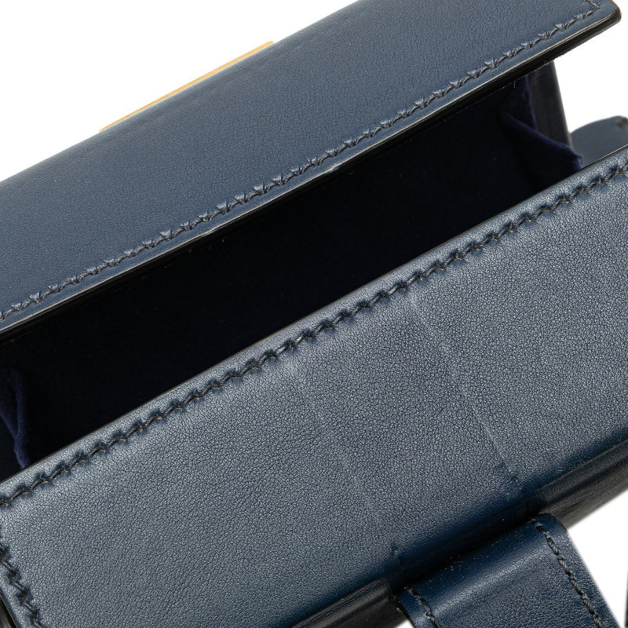 CRD Dior Dior Addict Small Box Crossbody Shoulder Bag in Navy Leather for Women