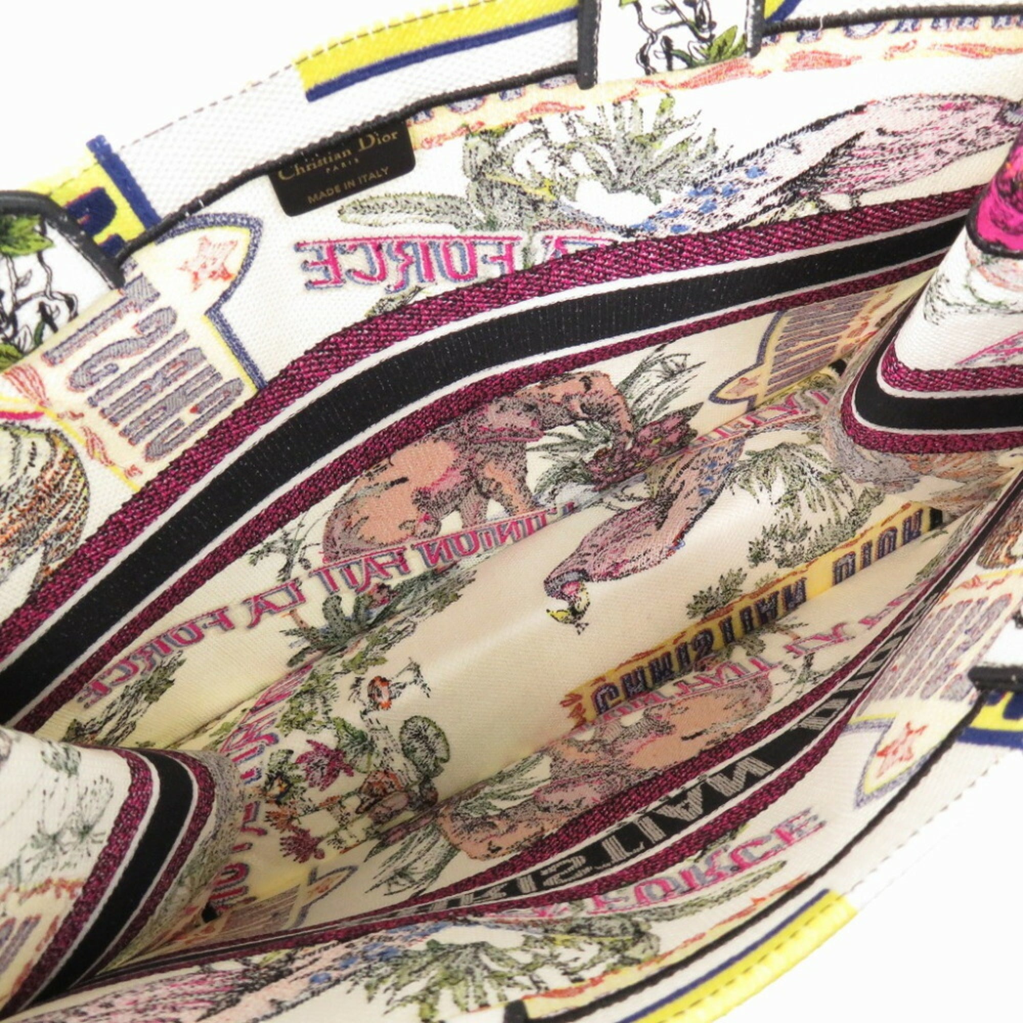 CRD Dior Book Tote Large Bag Canvas White 0388Christian