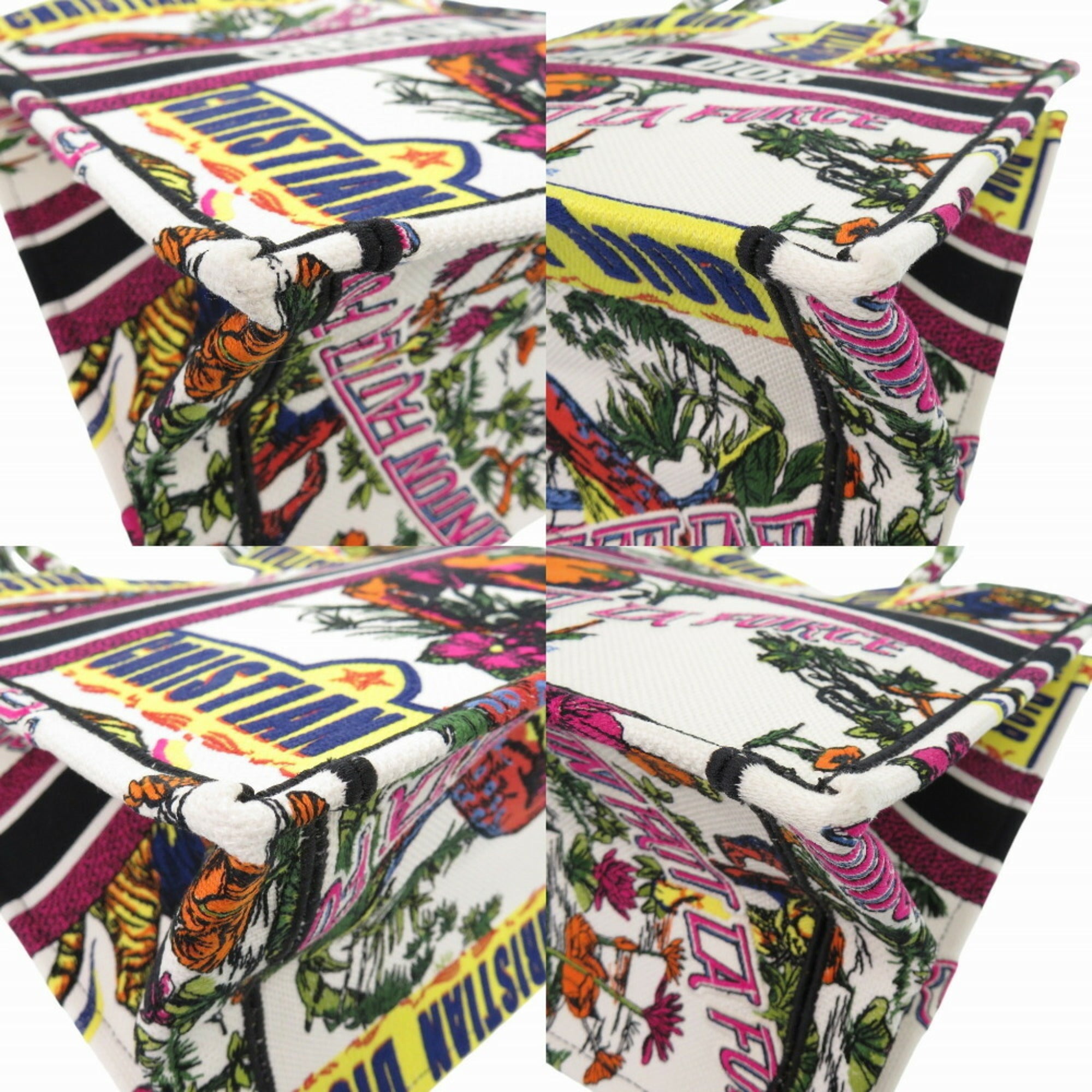 CRD Dior Book Tote Large Bag Canvas White 0388Christian