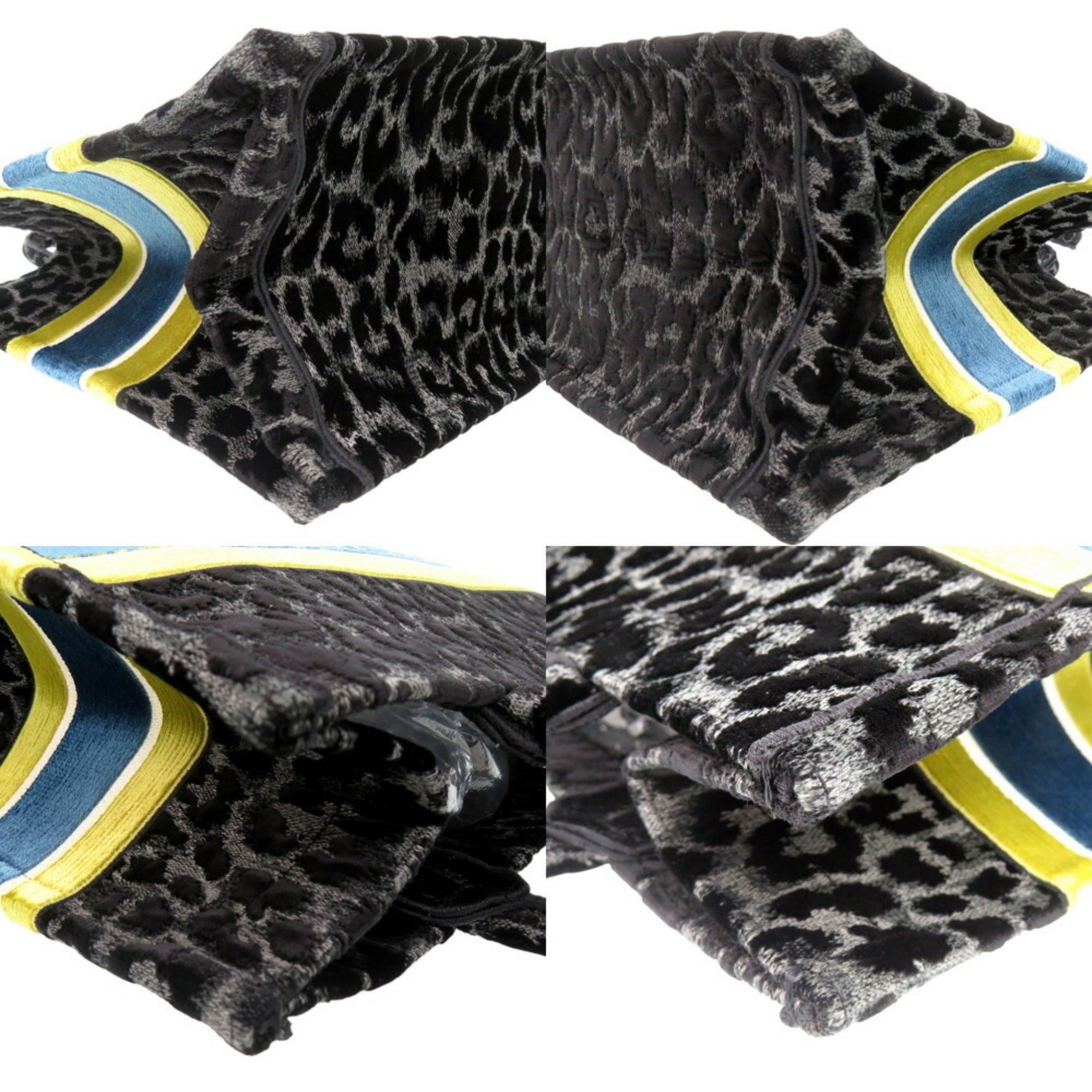 CRD Dior Velour Leopard Book Tote Medium Black 0003Christian