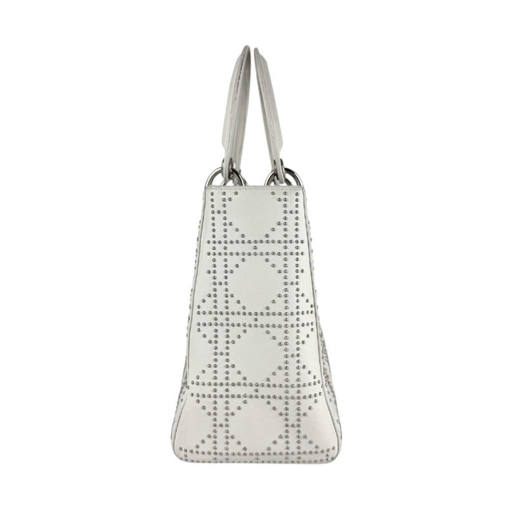 CRD Dior Lady Leather and Metal Shoulder Bag in White for Women, z7623