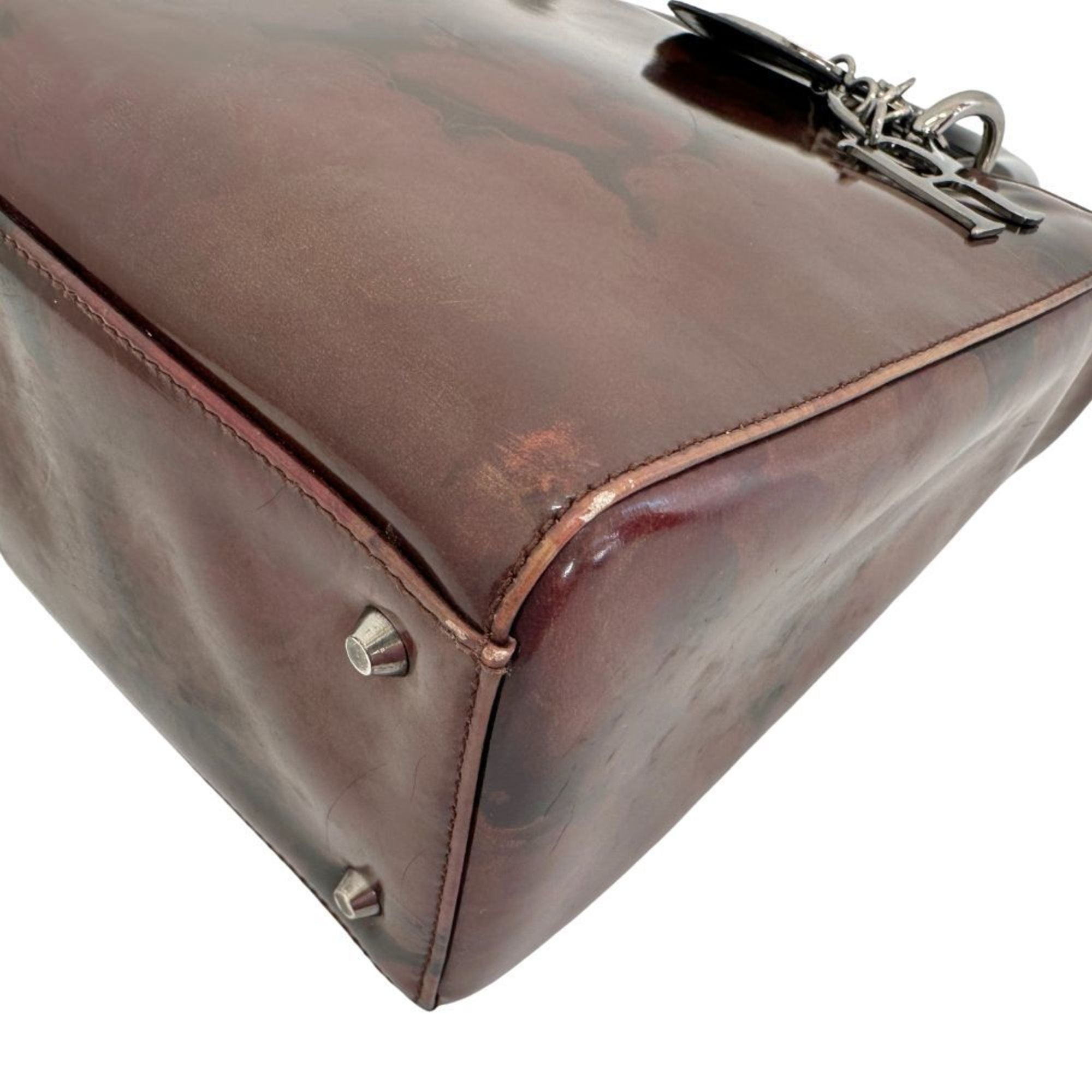 CRD Dior Lady Handbag MA-0958 Patent Leather Made in Italy Zipper Ladies