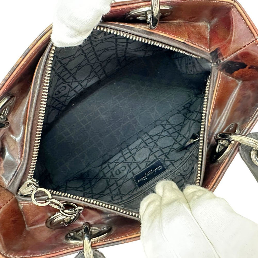 CRD Dior Lady Handbag MA-0958 Patent Leather Made in Italy Zipper Ladies